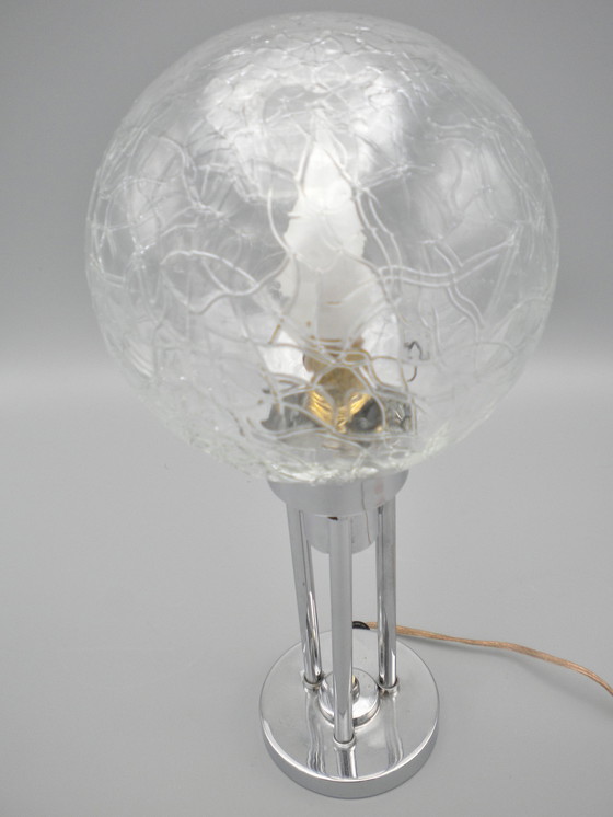 Image 1 of Claude-Paz et Silva – Seltene modernistische Art-Deco-Lampe aus Chrom aus den 1930er Jahren