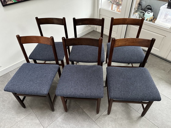 Image 1 of 6x Mid Century Stühle aus Rosenholz