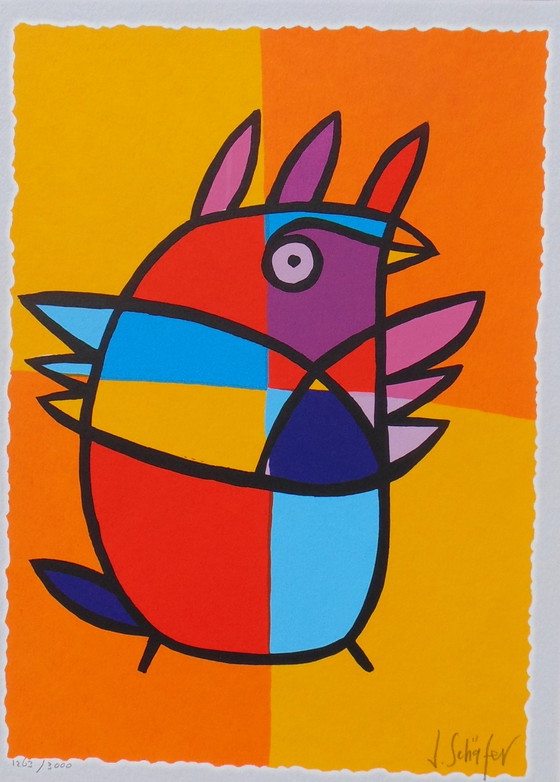 Image 1 of Jacqueline Schafer - Seltsame Vogellithographie