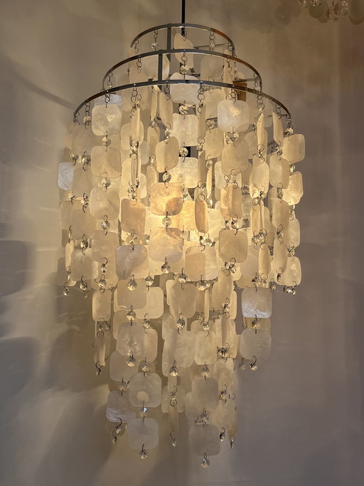 Capiz Vintage-Muschel-Hängelampe im Opal-Perlmutt-Design