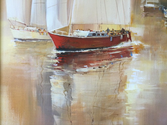Image 1 of Wilfried Lang | Segelboote - Malerei im Kastenrahmen