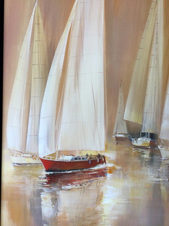 Image 1 of Wilfried Lang | Segelboote - Malerei im Kastenrahmen
