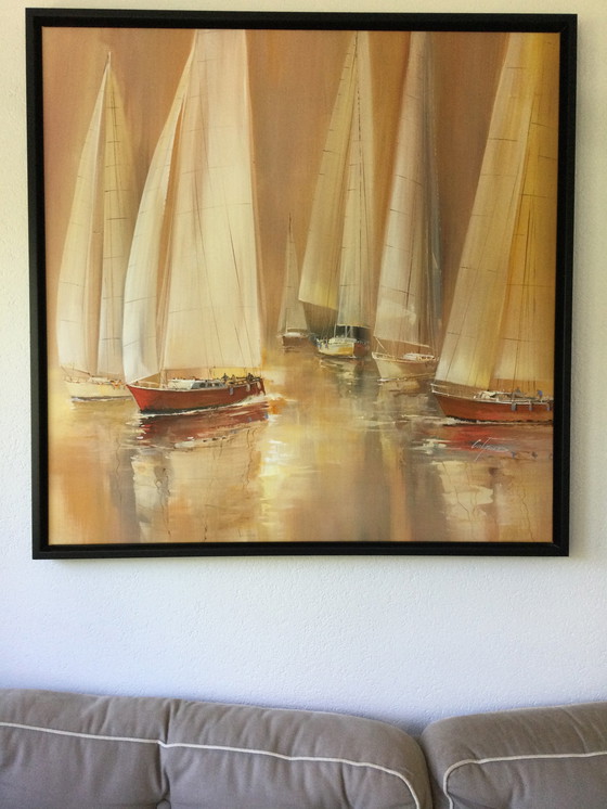 Image 1 of Wilfried Lang | Segelboote - Malerei im Kastenrahmen