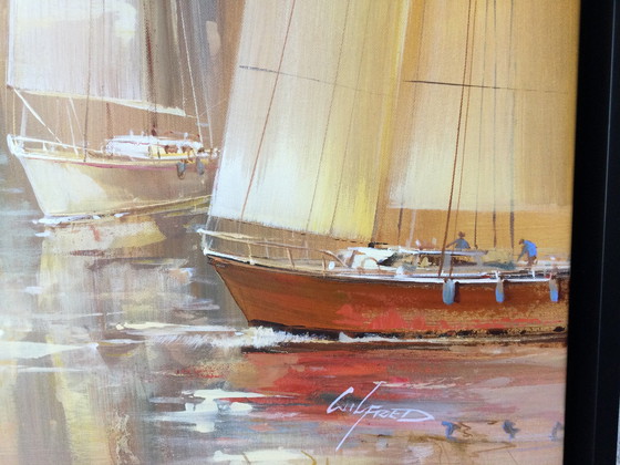 Image 1 of Wilfried Lang | Segelboote - Malerei im Kastenrahmen