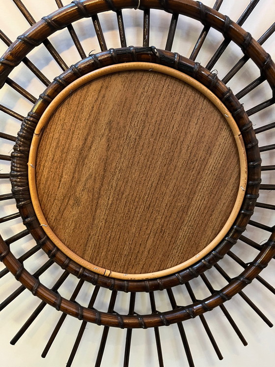 Image 1 of Französischer Vintage Spiegel aus Bambus & Rattan