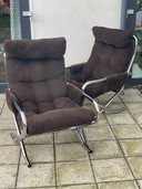 2 x Loungesessel aus Stahlrohr