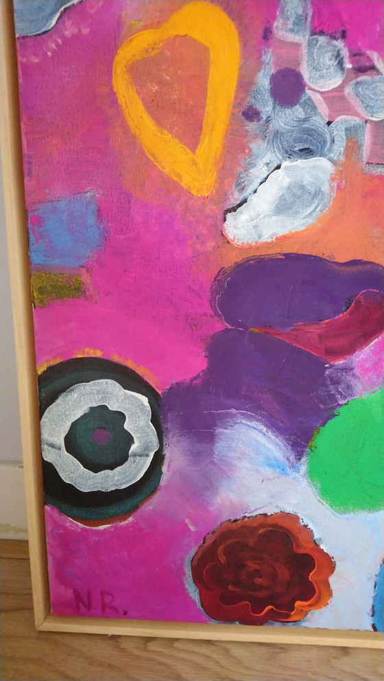 Image 1 of Nicola Rozemeijer - Buntes Gemälde auf Leinwand inkl. Rahmen