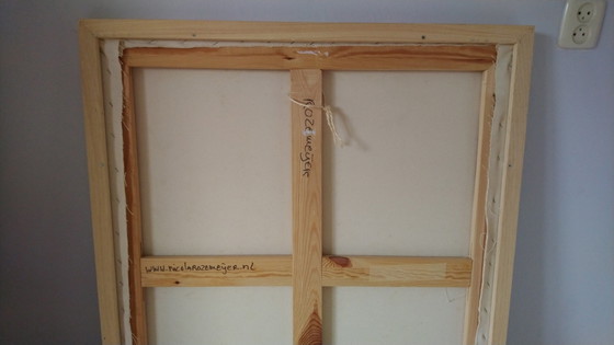 Image 1 of Nicola Rozemeijer - Buntes Gemälde auf Leinwand inkl. Rahmen