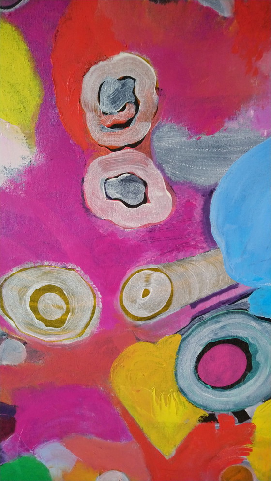 Image 1 of Nicola Rozemeijer - Buntes Gemälde auf Leinwand inkl. Rahmen