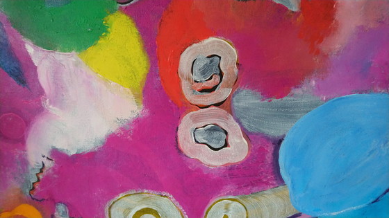 Image 1 of Nicola Rozemeijer - Buntes Gemälde auf Leinwand inkl. Rahmen