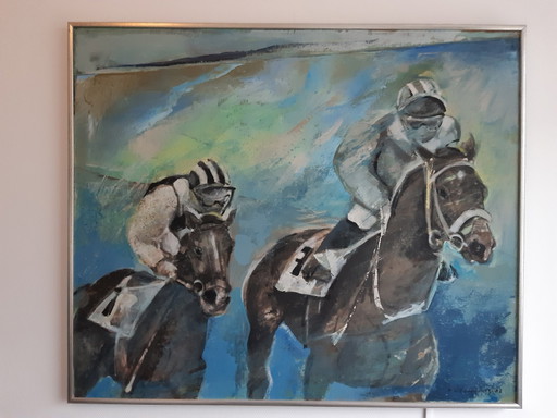 Frits van Eeden, Jockeys – schilderijen tekeningen, Canvas, Figuratief