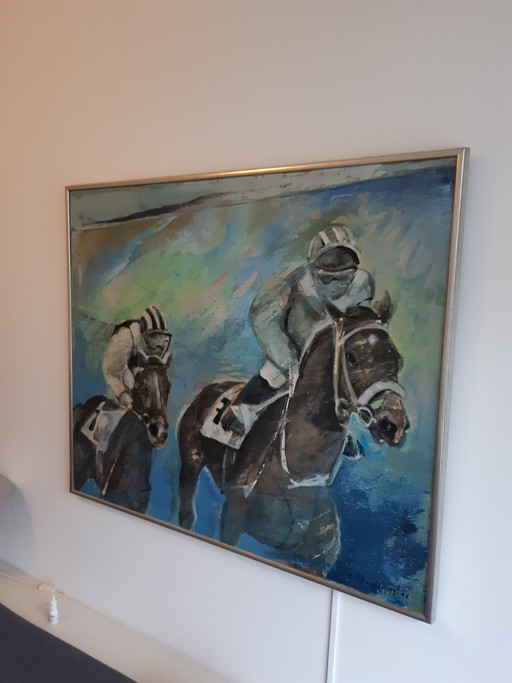 Frits van Eeden, Jockeys – schilderijen tekeningen, Canvas, Figuratief (photo 2 of 5)