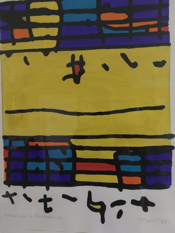 Image 1 of Willem Brauckmann Gouache Schostakowitsch