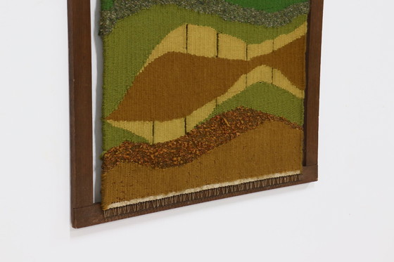 Image 1 of Großer gerahmter dänischer Abstrakt Wolle der 1960er Jahre