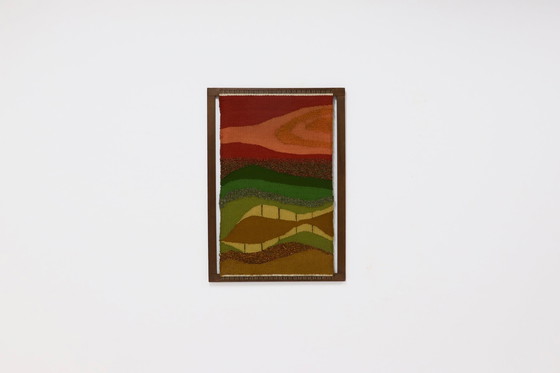 Image 1 of Großer gerahmter dänischer Abstrakt Wolle der 1960er Jahre