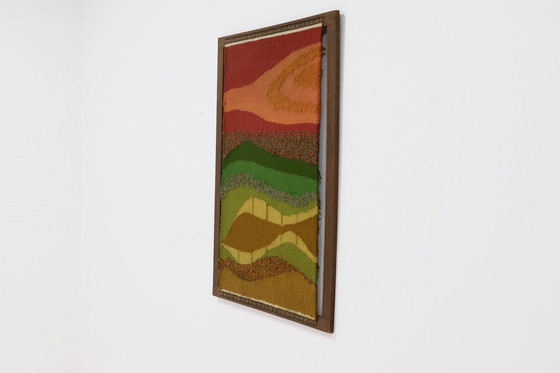 Image 1 of Großer gerahmter dänischer Abstrakt Wolle der 1960er Jahre