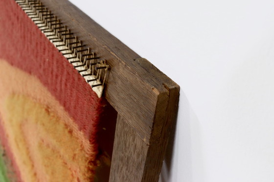 Image 1 of Großer gerahmter dänischer Abstrakt Wolle der 1960er Jahre