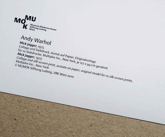 Image 1 of Andy Warhol - Mick Jagger (1976) - MuMok Wien 2010 - Offset