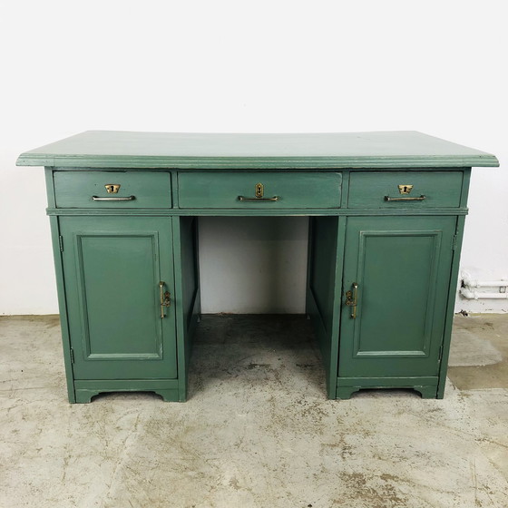 Image 1 of Vintage schreibtisch grün