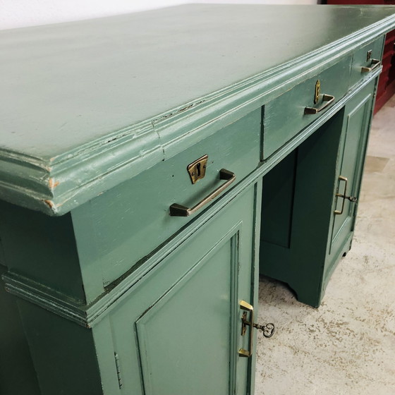 Image 1 of Vintage schreibtisch grün