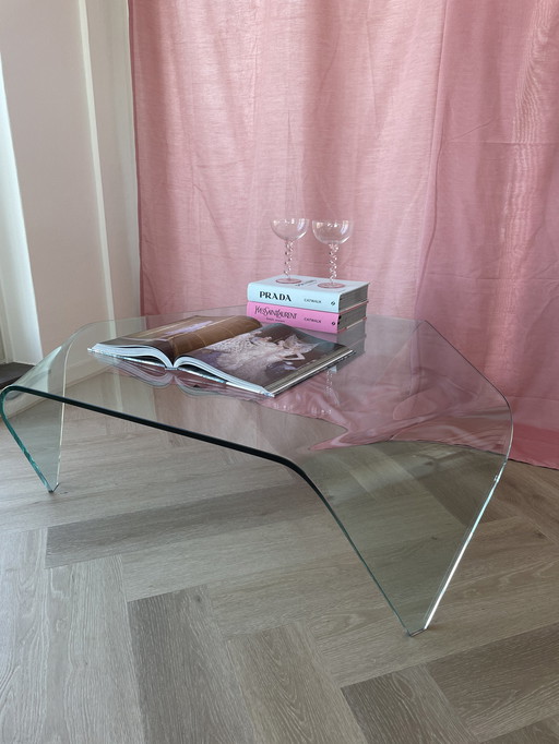 Fiam Italia Couchtisch aus Glas mit Wasserfallkante