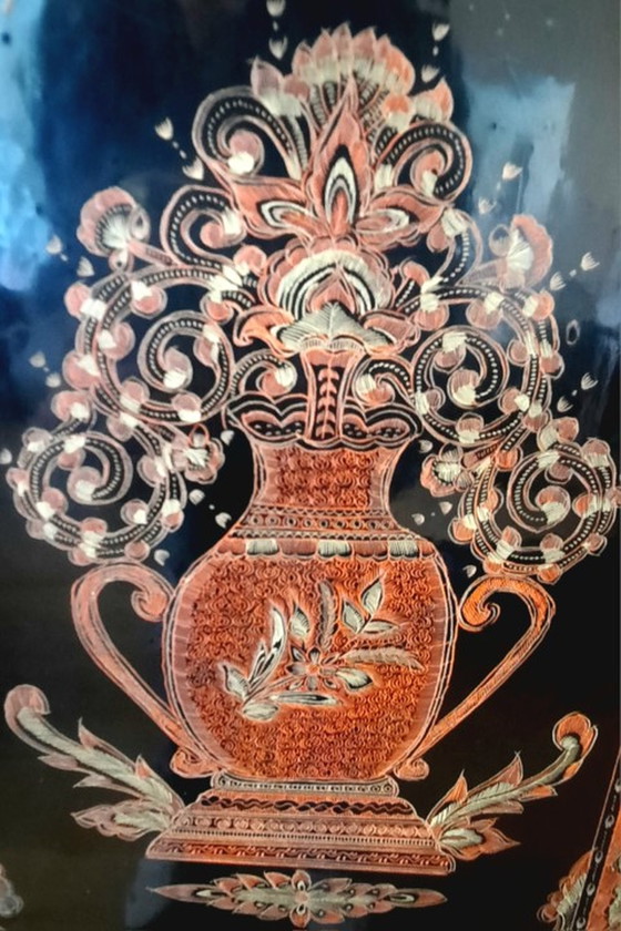 Image 1 of Klassischer Lack-Faltwandschirm aus Birma