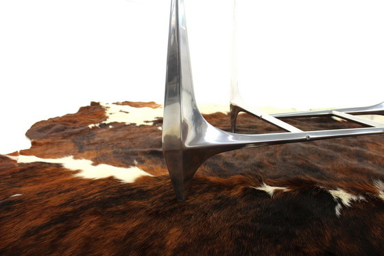 Image 1 of Knut Hesterberg Sculptural Aluminium Coffee Table / Couchtisch für Ronald Schmitt, neue 19mm Glasplatte!