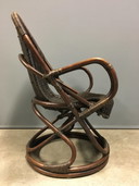 Rattan-Loungesessel aus der Mid Century