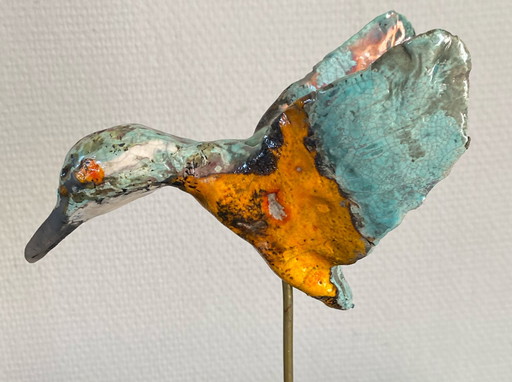 Eisvogel - Raku feuerte Eisvogel ab