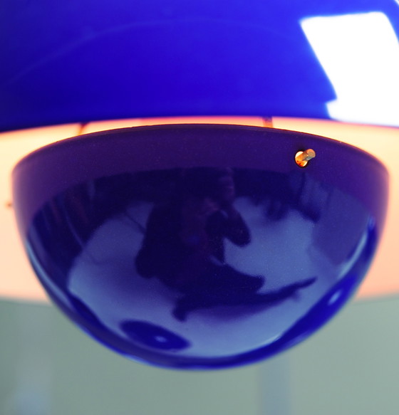 Image 1 of 4 Blumentopflampen aus Emaille von Louis pulses Verner Panton