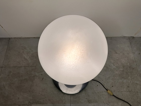 Image 1 of Italienische Tischlampe aus Glas und Chrom, 1960er Jahre