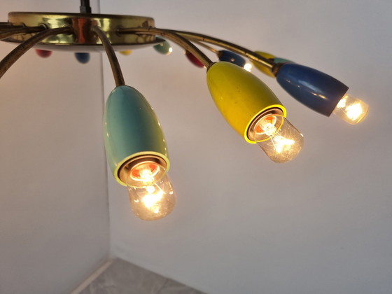 Image 1 of Vintage Spinnenleuchter aus Messing