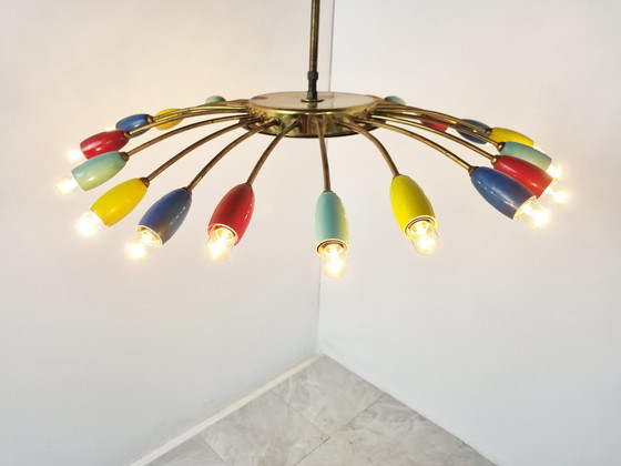 Image 1 of Vintage Spinnenleuchter aus Messing