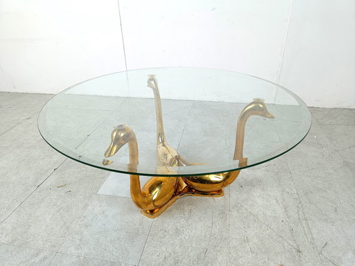 Vintage Schwanen-Couchtisch aus Messing