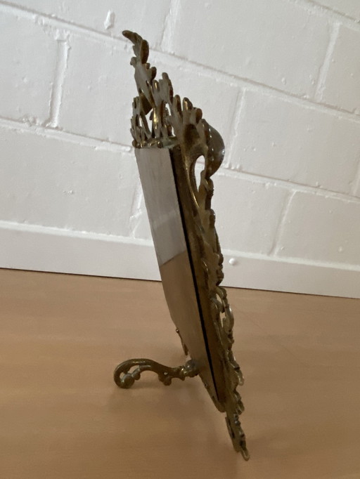 Vintage Spiegel mit massivem Kupferrahmen