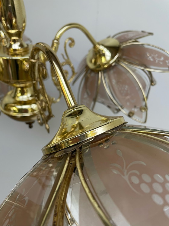 Image 1 of Großer Lotus Kronleuchter aus Messing