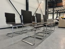 6 Ligne Roset Hans Chair Esszimmerstühle aus braunem Leder