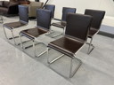 6 Ligne Roset Hans Chair Esszimmerstühle aus braunem Leder