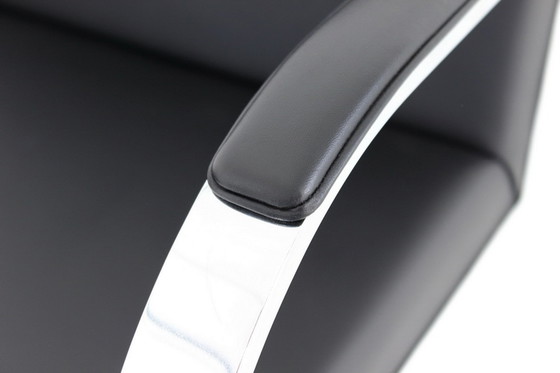 Image 1 of 2x Knoll Int. Brno Chair, Cantilever Chair / Freischwinger Stuhl, Mies van der Rohe,  Chromed flat steel, leather cover