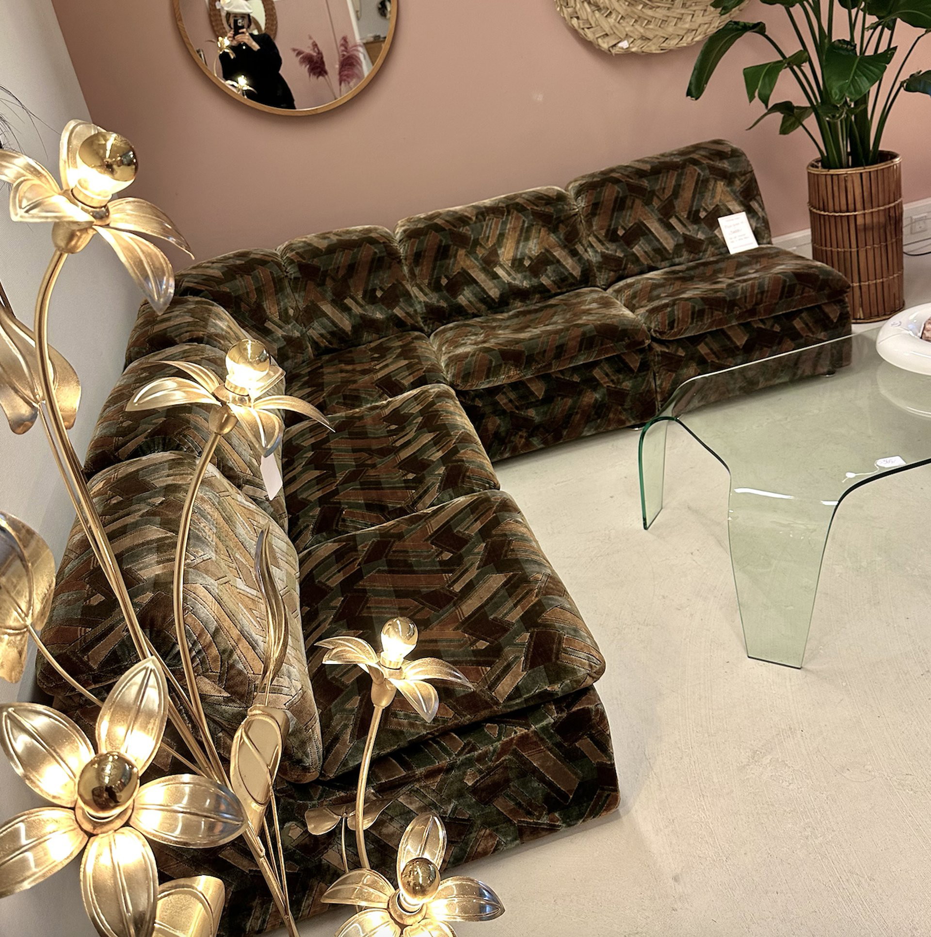 modulares Sofa aus Samt