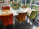 Canarias Designtisch mit 6 Lederstühlen