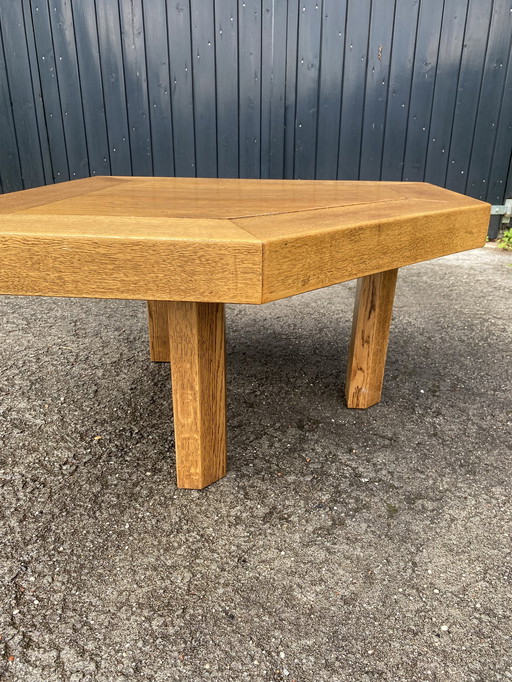 Vintage brutalistischer Couchtisch aus Eiche