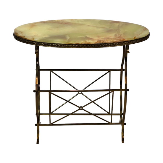 Image 1 of Klassischer Onyx-Beistelltisch oval