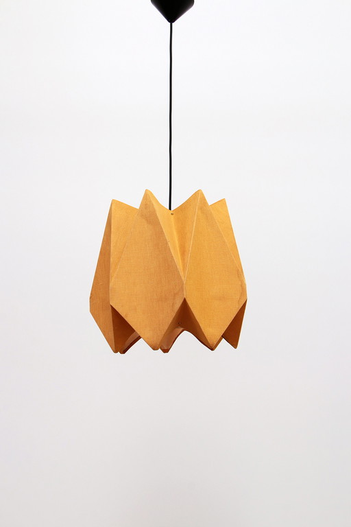 Orange Vintage Hängelampe aus Stoff aus den 1960er Jahren