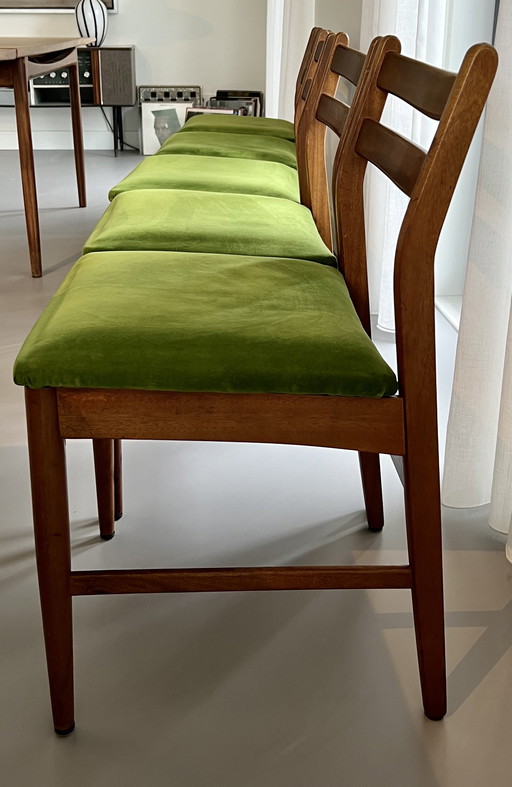 5x Mid-Century Teak Esszimmerstühle