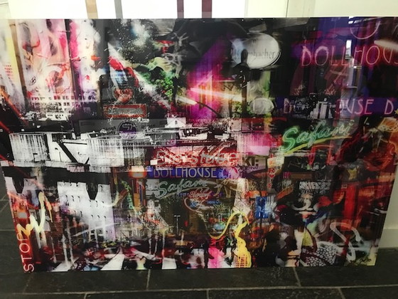 Image 1 of Jasper van den Oever - Accyl GLass Gemälde Hamburg St-Pauli