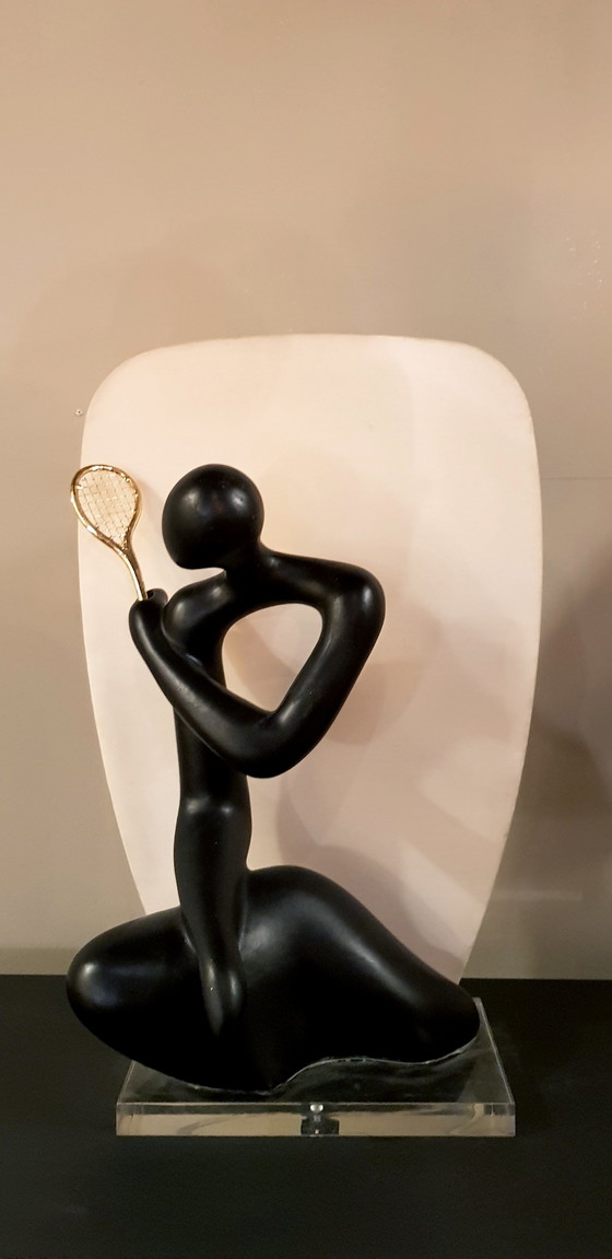 Image 1 of Italienische Vintage Lampe - Tennisspieler - ca. 1970