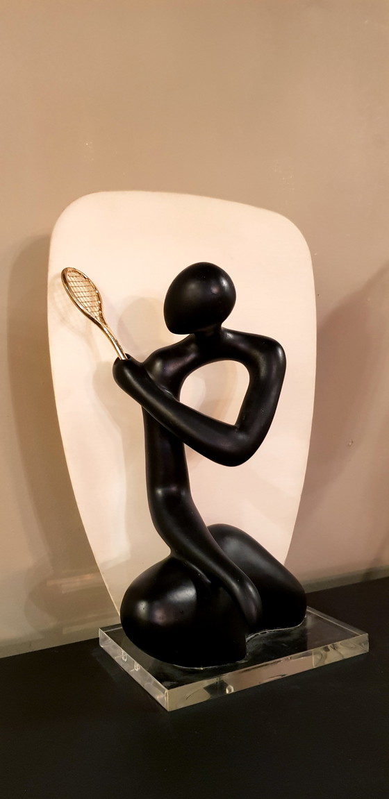 Image 1 of Italienische Vintage Lampe - Tennisspieler - ca. 1970