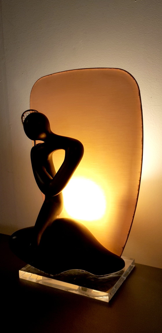 Image 1 of Italienische Vintage Lampe - Tennisspieler - ca. 1970