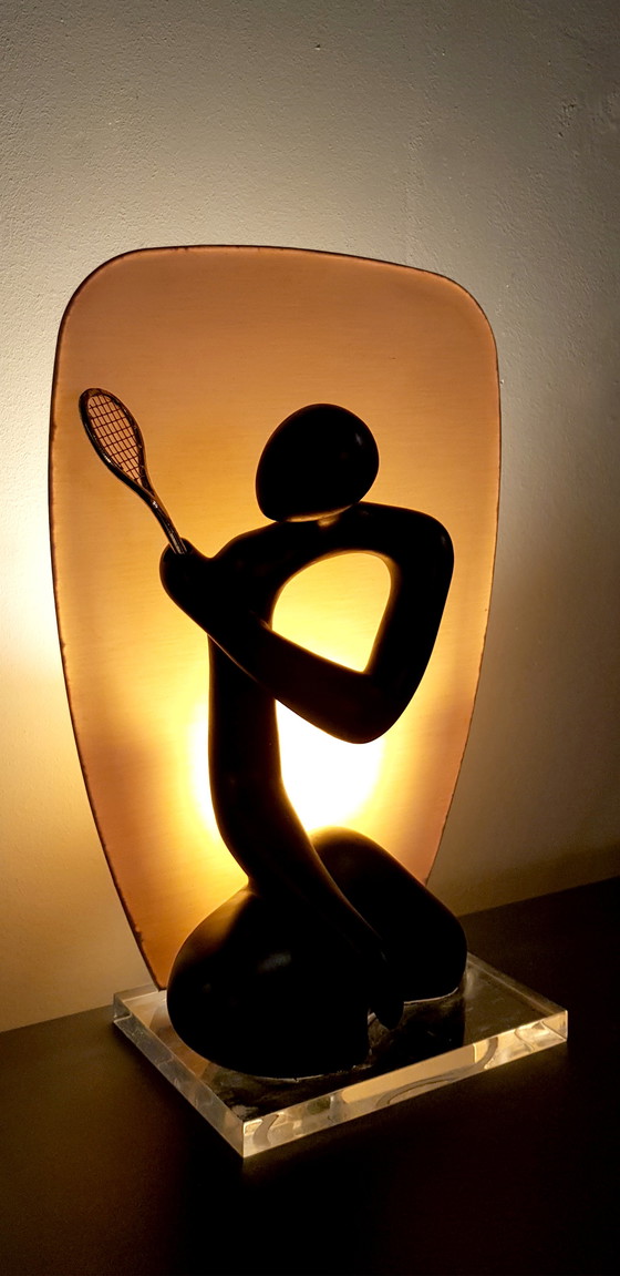 Image 1 of Italienische Vintage Lampe - Tennisspieler - ca. 1970